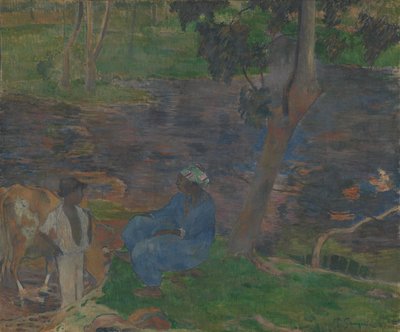 On the Banks of the River at Martinique by Paul Gauguin